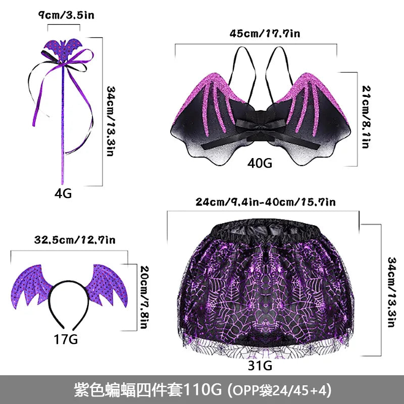 Spider Bat Wings Halloween Costume Set