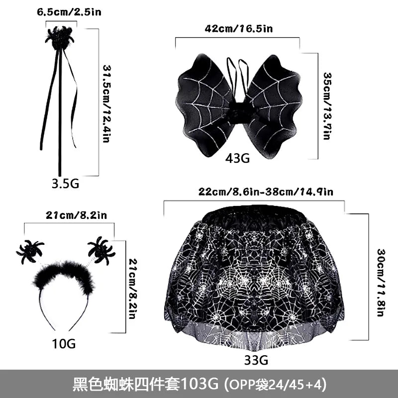 Spider Bat Wings Halloween Costume Set