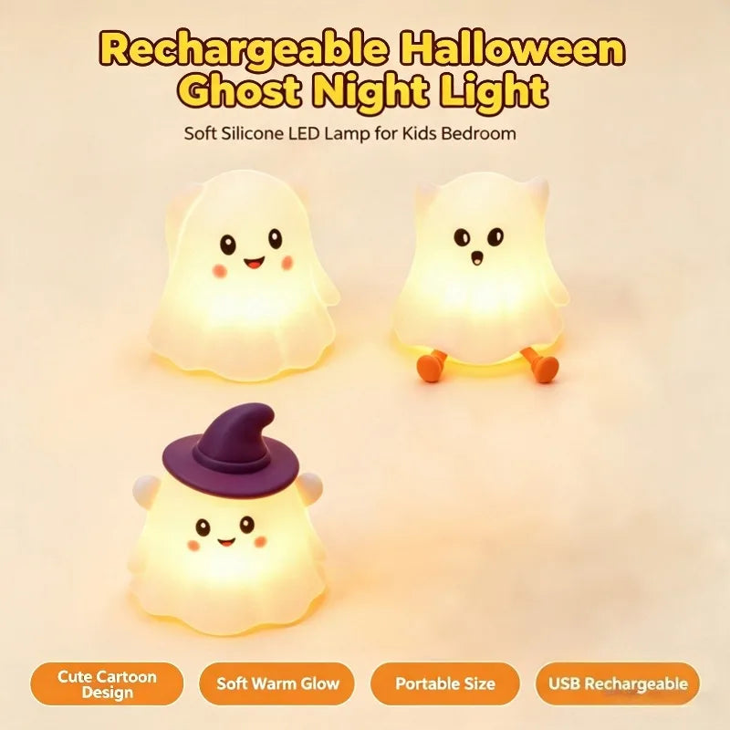 Cute LED Bedside Lamp for Kids Bedroom Halloween Decor