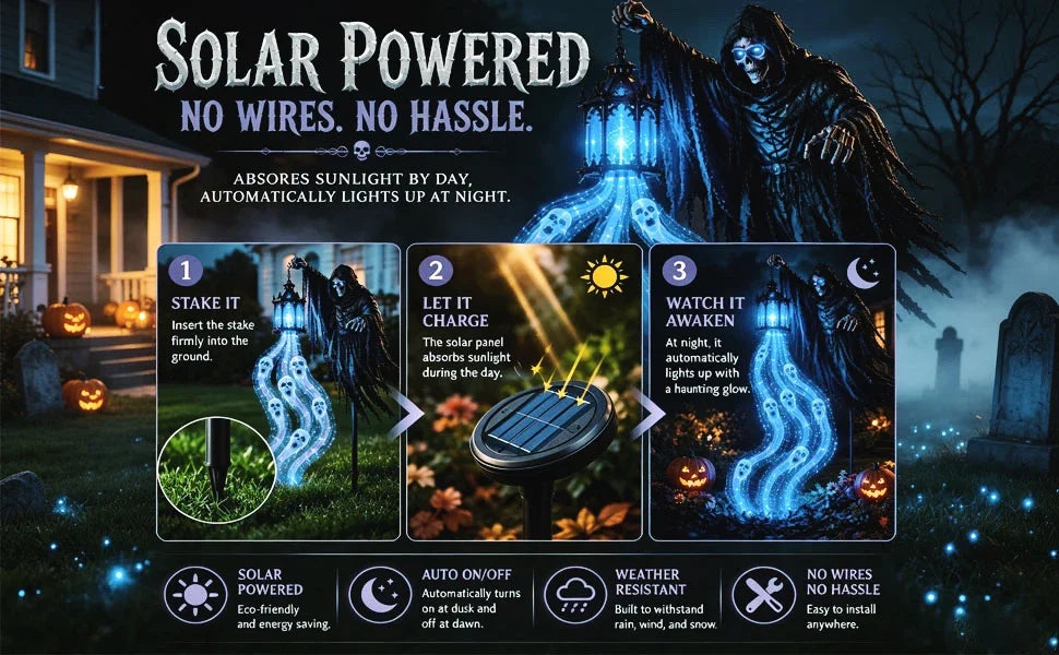 Solar Grim Reaper LED Garden Stake